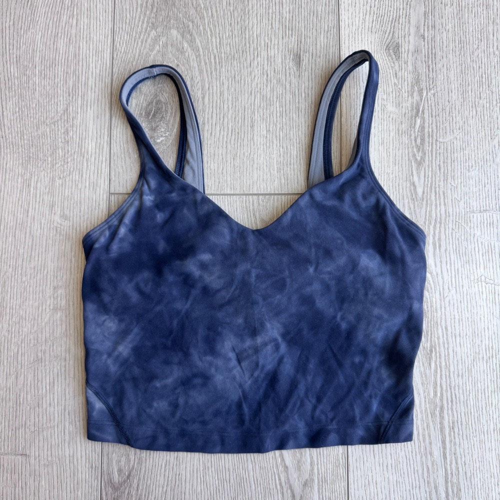 Lululemon Align Tank Top Size 4 Diamond Dye Naval Blue Nulu Cropped Yoga Bra